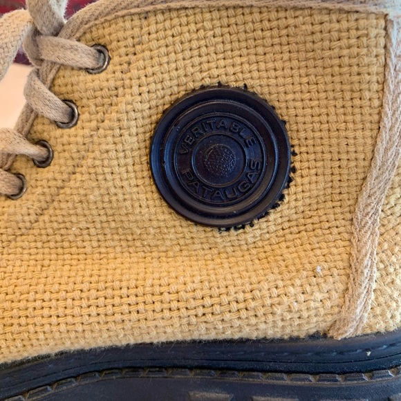 French Veritable Pataugas Canvas High Top Yellow Boots Women’s 11 - Picture 8 of 14